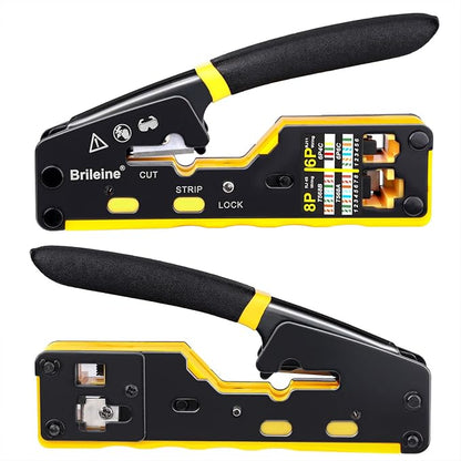Brileine RJ45 Crimp Tool Pass Through Kit Ethernet Crimper Cat5 Cat5e Cat6 - Image 4