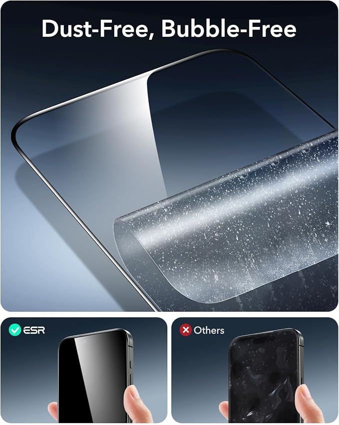 ESR 3 Pack 9H+ Glass for iPhone 16 Plus/iPhone 15 Plus Screen Protector - Image 4