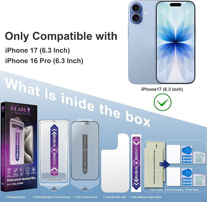 Matte Screen Protector for iPhone 17, iPhone 16 Pro 6.3-Inch, Auto Dust Removal - Image 7