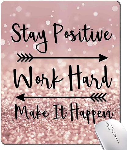 Mouse Pad, Inspirational Quote Premium-Textured Mouse Mat, Non-Slip Rubber Base by KUOSGM