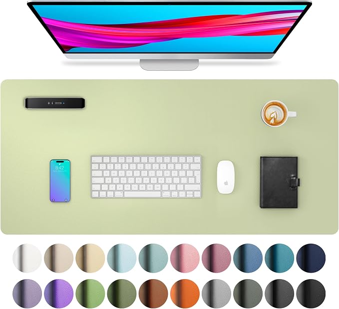 Aothia Leather Desk Pad Protector, Office Mat, Large Mouse Pad, Non-Slip PU by Aothia