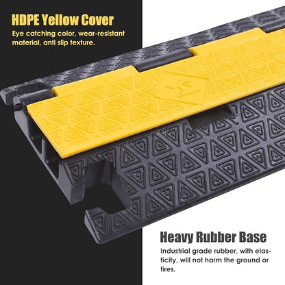 Heavy-Duty Rubber Cable Protector Ramp, Floor Cable Wire Cord Cover Speed Bumps - Image 3