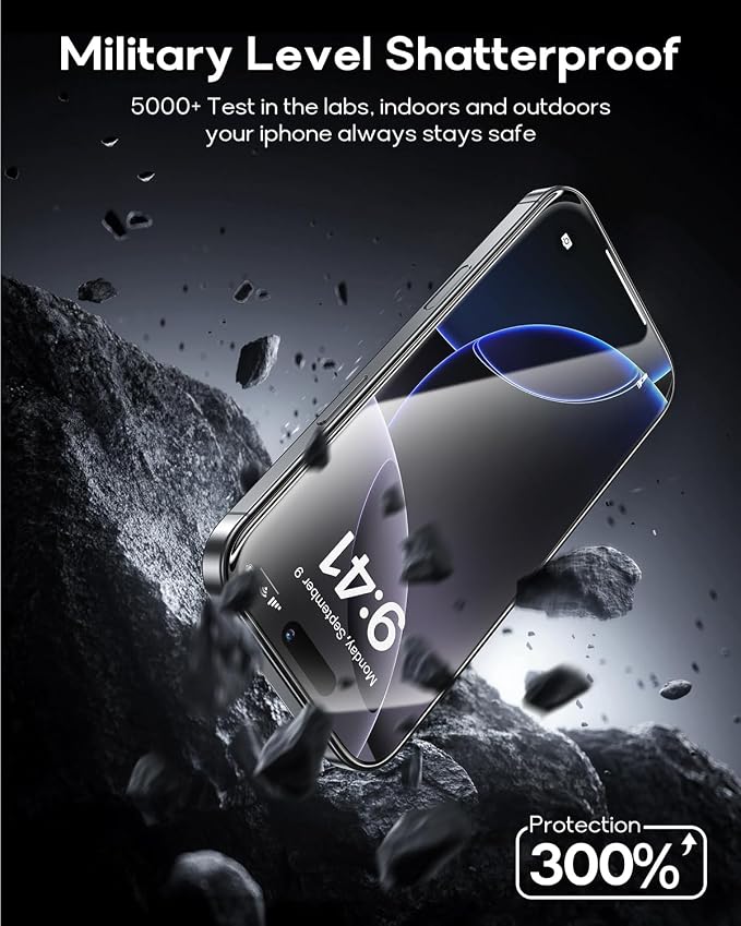 3 Pack for iPhone 15 Pro Max Tempered Glass Screen Protector:9H+ Durable - Image 5