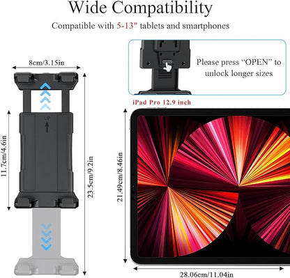 OHLPRO Heavy Duty Drill Base Tablet Mount Holder, 360° Adjustable iPad Mount - Image 3