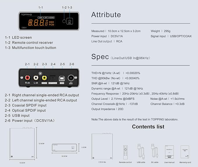Topping E30II lite DAC Preamp - Image 3