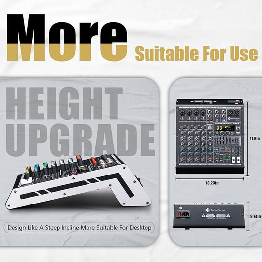 6 Channel Audio Mixer Sound Board Console System 99 DSP DJ Mixer 48V Phantom - Image 2