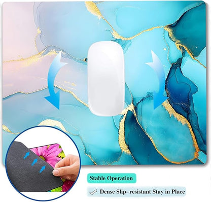 Golden Textured Teal Marble Custom Mouse Pad - Image 5