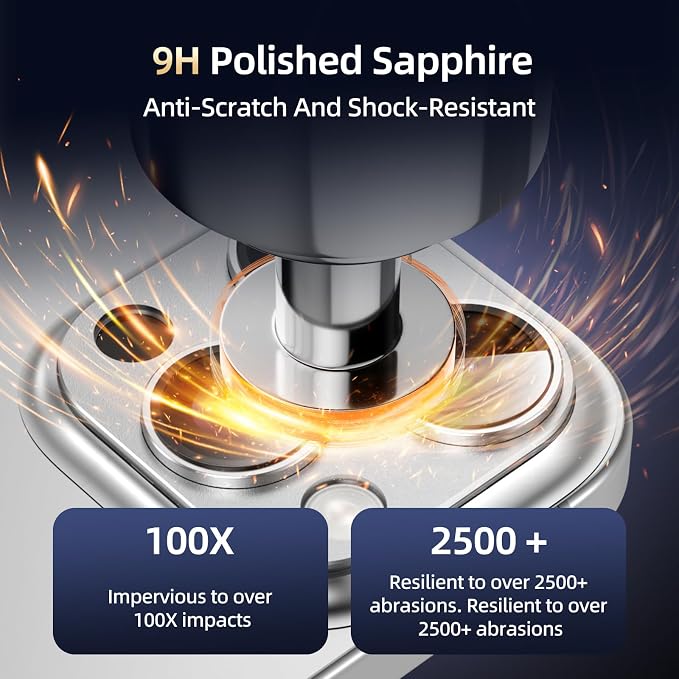 Compatible with iPhone 15 Pro/16 Pro Camera Lens Protector, Tempered Glass Full - Image 4