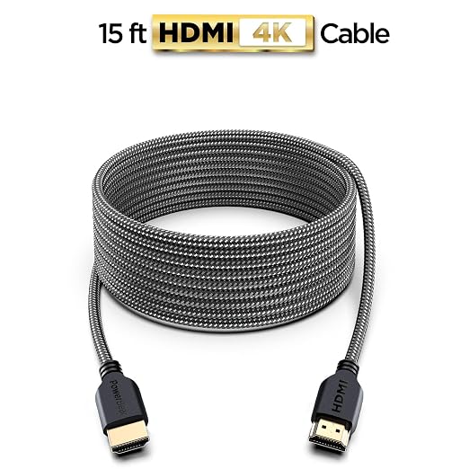 PowerBear 4K HDMI Cable 15 ft High Speed, Braided Nylon & Gold Connectors - Image 2