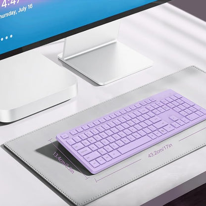 LeadsaiL Purple Wireless Keyboard, 2.4GHz Full-Sized Ergonomic Computer Keyboard - Image 7