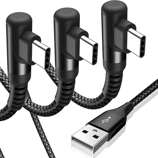 sweguard USB C Cable Right Angle, USB Type C iPhone 16 Charger Cable Nylon by Sweguard