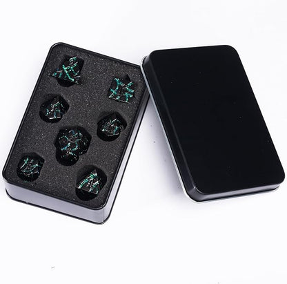 DND Crack Stripe Dice, Metallic Glitter Dice Set - Image 6