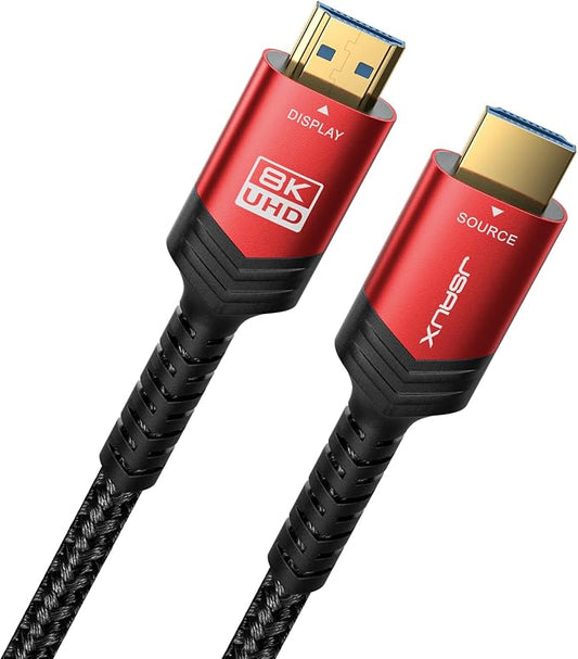 JSAUX Fiber Optic 8K HDMI Long Cable 50 ft 2.1 48Gbps Ultra High Speed HDMI by JSAUX