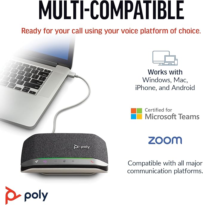 Poly Sync 20 USB-C Personal Portable Smart Speakerphone – Long Battery Life – - Image 7
