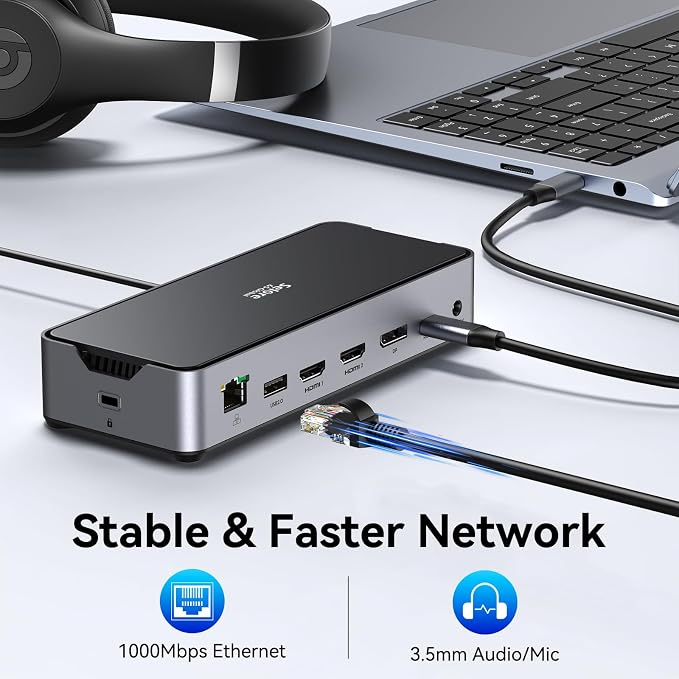 USB C Docking Station 3 Monitors Laptop Dock Dual Monitor - Image 8
