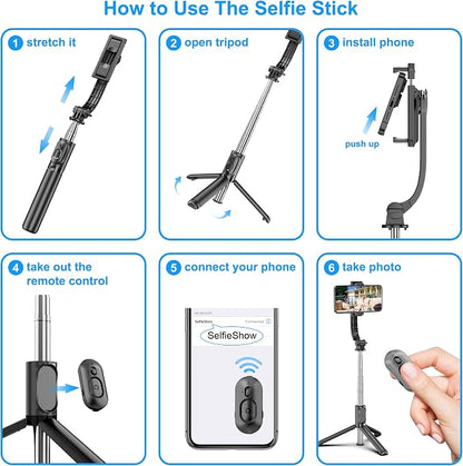 SelfieShow Selfie Stick, Extendable Selfie Stick Tripod - Image 6