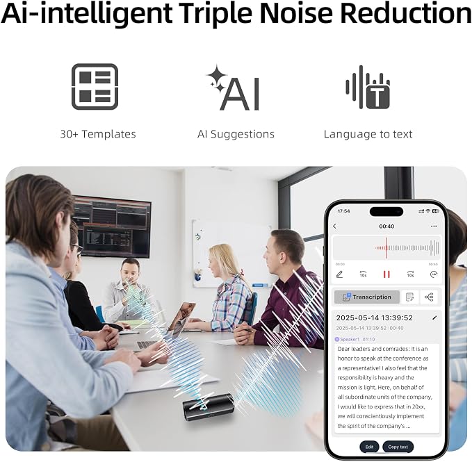 128G Magnetic AI Voice Recorder, Smart Audio Recorder - Image 3