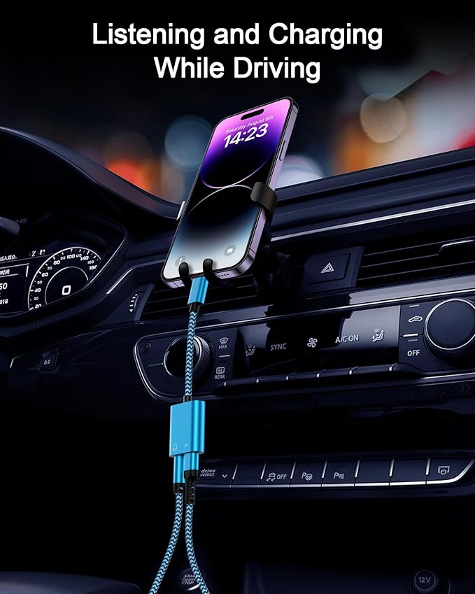 iPhone Headphone Adapter with Charge 2-in-1 Lightning to 3.5mm Female Aux Audio - Image 6