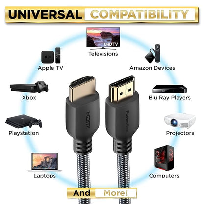 PowerBear 4K HDMI Cable 30 ft | High Speed Hdmi Cables, Braided Nylon & Gold - Image 5