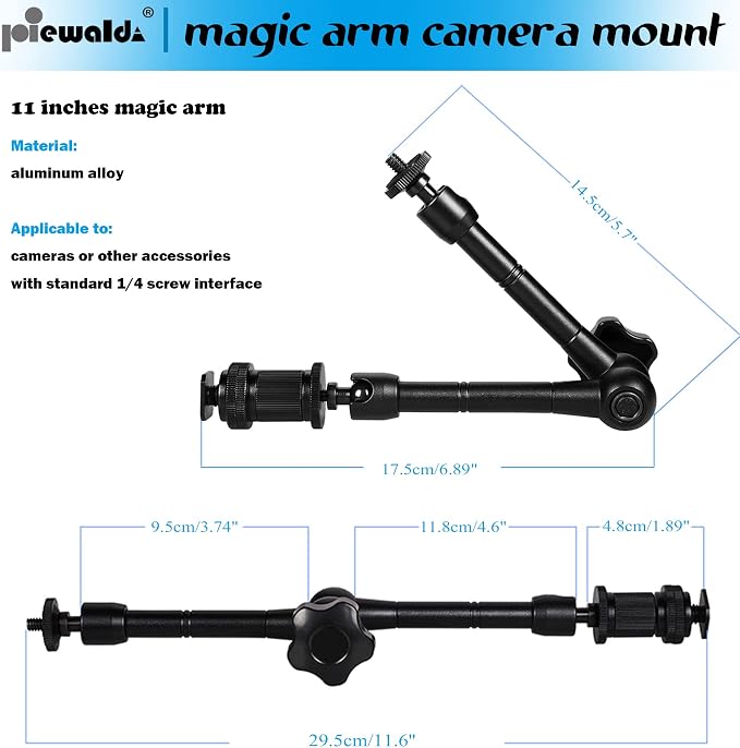 Magic arm Camera Mount ，articulating arm- 11 Inch Metal Adjustable Friction - Image 4