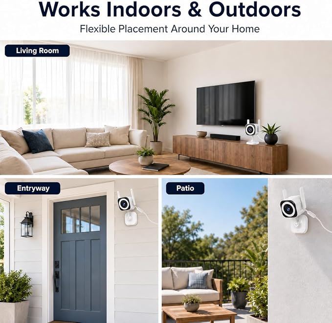 Cameras for Home Security Indoor Outdoor, Dual Antenna 5G/2.4G WiFi Security - Image 8
