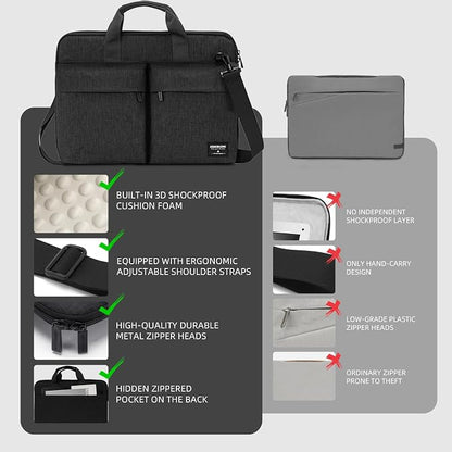KINGSLONG 17-17.3 inch Slim Laptop Bag, Computer Carrying Case - Image 4