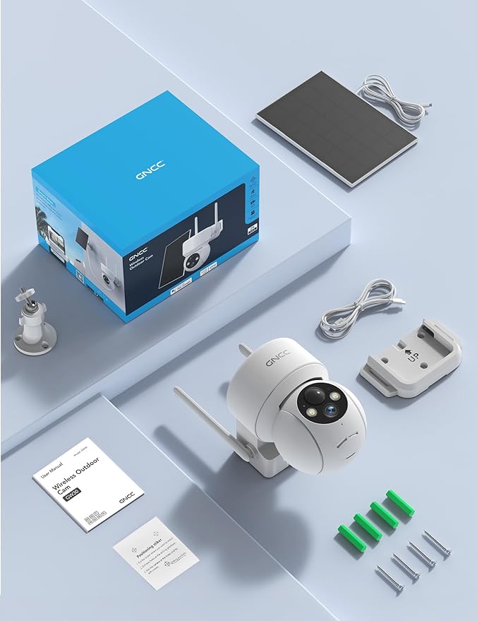 GNCC Solar Security Cameras Wireless Outdoor 2.4G WiFi, 360° View, - Image 7