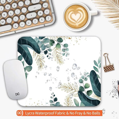 Square Mouse Pad Green Leaves, Personalized Premium-Textured Custom Mouse Mat - Image 3