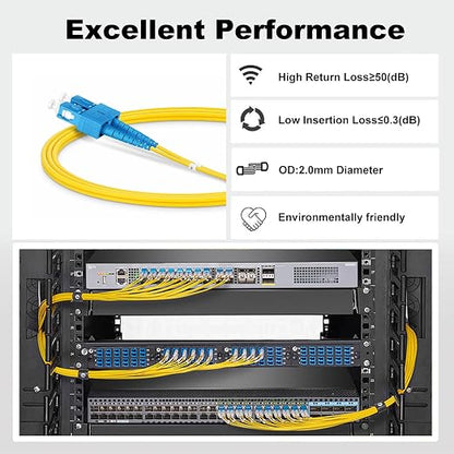FiberPrime- OS2 SC to SC Single Mode Fiber Patch Cable, Duplex Singlemode - Image 5