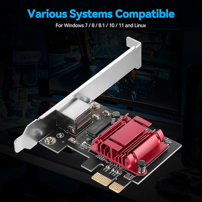 5Gbps PCIe Network Adapter, RTL8126 Chip Multi-Gigabit Ethernet Card PCIe 3.1 X1 - Image 10