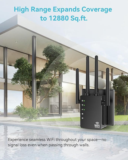 WiFi Repeater Signal Extender, Extends Coverage to 12880 Sq.ft, Handles 105 - Image 2