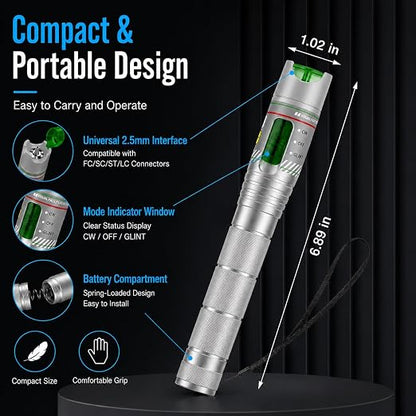 2PCS Fiber Optic Visual Fault Locator Kit, VFL Pen Compatible - Image 5