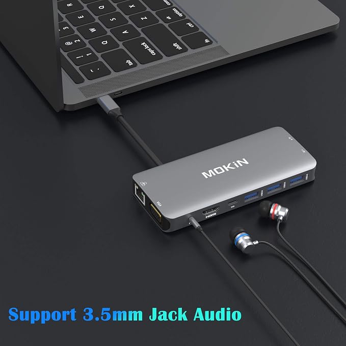 USB C Hub Multiport Adapter - 10 in 1 Portable Dongle - Image 7