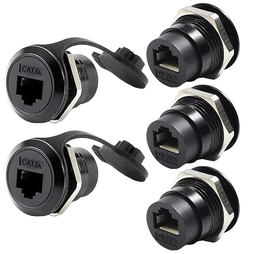 PENGLIN 5PCS Waterproof RJ45 Panel Mount Connector, RJ45 CAT6A/6/5E Shielded by PENGLIN
