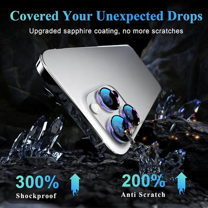 YWXTW Camera Lens Protector for iPhone 16 Pro/iPhone 16 Pro Max, Tempered Glass - Image 3