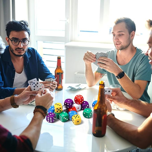 18 Pcs Casino Theme Party Dice Large Opaque Jumbo Acrylic D6 Dice - Image 2