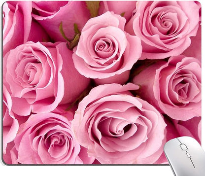 IMAYONDIA Pink Rose Mouse Pad, Waterproof Non-Slip Rubber Base Mouse Pad by IMAYONDIA
