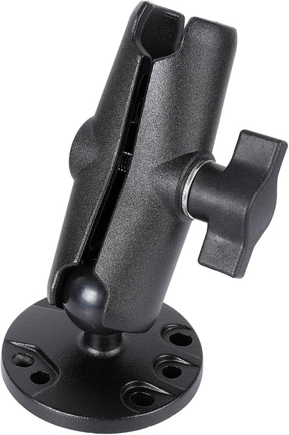 1" Ball Double Socket Arm with AMPS Hole Round Plate Base, Aluminum Alloy by Unknown