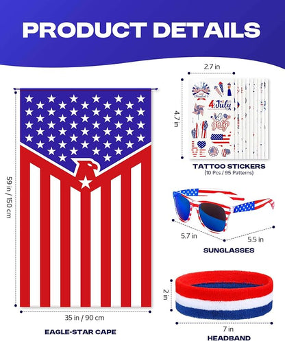 250 Year Wearable American Flag Cape Costume Set 250th Anniversary Merchandise - Image 6