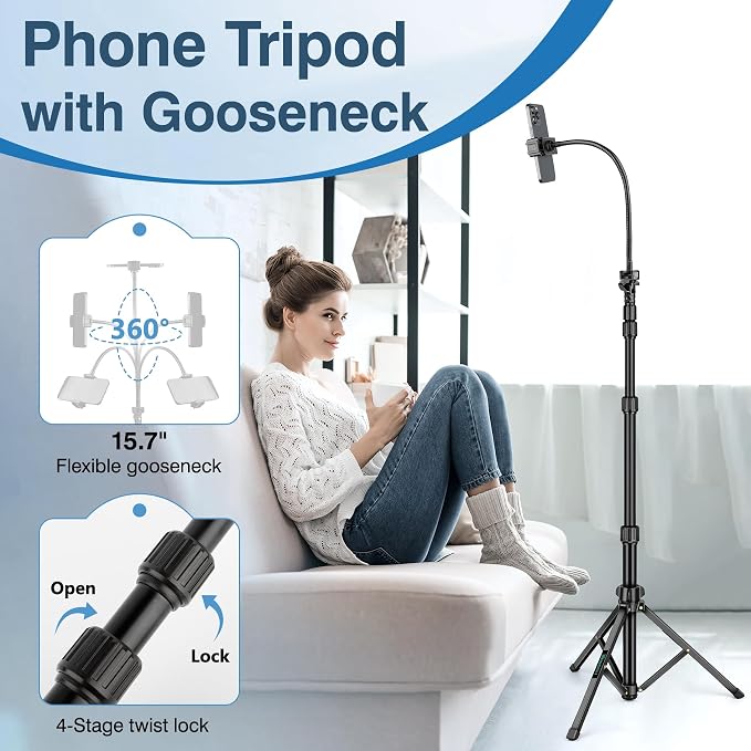 88" Tripod for iPhone, Phone Tripod - Image 3