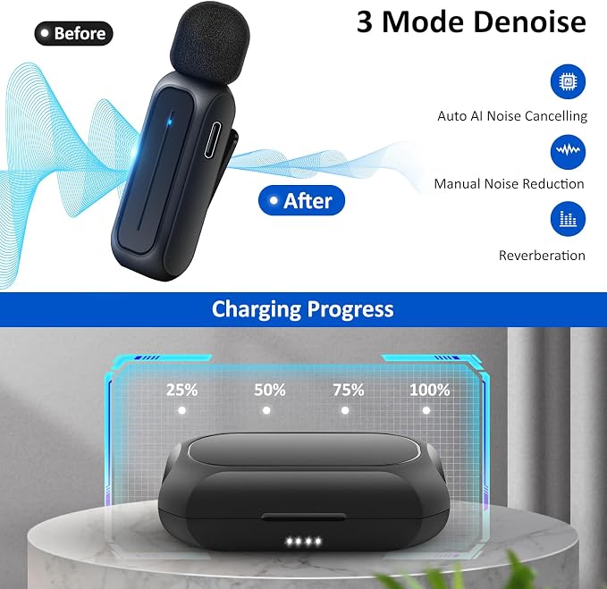 2 Pcs Wireless Lavalier Microphone - Image 2