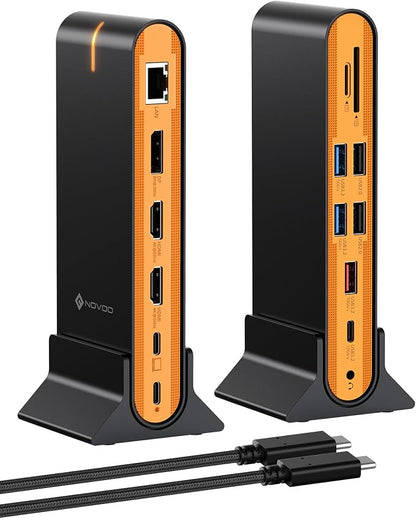 NOVOO 15-in-1 Vertical/Horizontal USB C Docking Station Triple Monitor – - Image 8