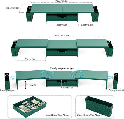 Spacrea Metal Desk Organizers and Accessories, Dual Monitor Stand Riser - Image 5