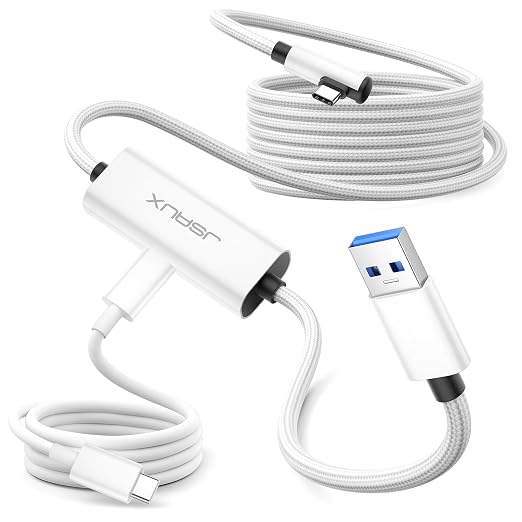 JSAUX Link Cable 16FT with Charging Compatible with Meta Quest 3S/Quest3/2/Pro by JSAUX
