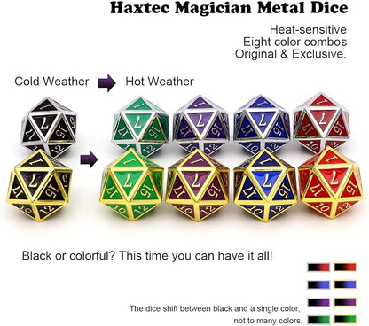 Haxtec Color Changing ByTemperature Metal DND Dice Set Polyhedral D&D Dice - Image 7