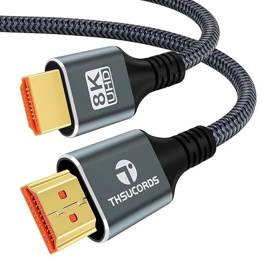 8K 4K HDMI Cable 6.6FT, High Speed Braided HDMI to HDMI 2.1 Cord Supports by Thsucords