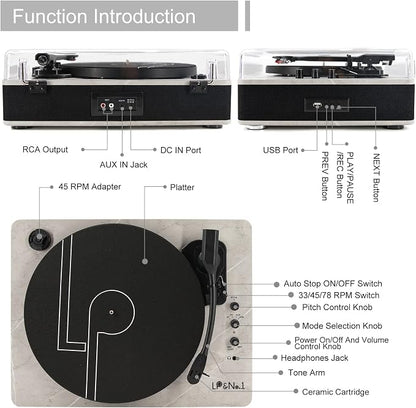 LP&NO.1 Record Player wirelessTurntable - Image 7