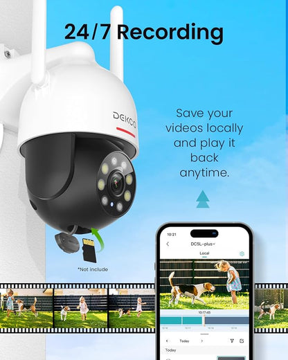 DEKCO 2K WiFi Surveillance Security Camera Outdoor/Home/Dome, Pan-Tilt 360° View - Image 8