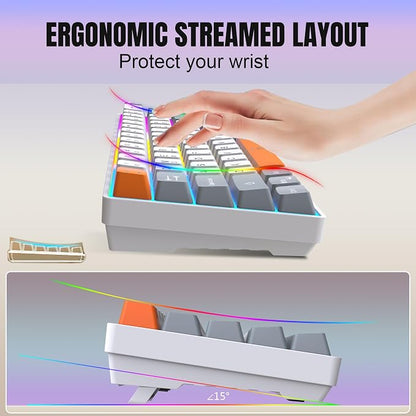Snpurdiri 60% Wireless Gaming Keyboard and Mouse Combo, Rainbow Backlit - Image 5