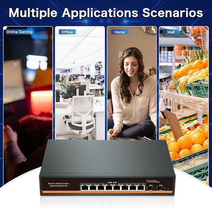 2.5G Unmanaged PoE Switch with 8 x 2.5G Base-T Ports and 2 x 10G SFP Uplink Port - Image 6
